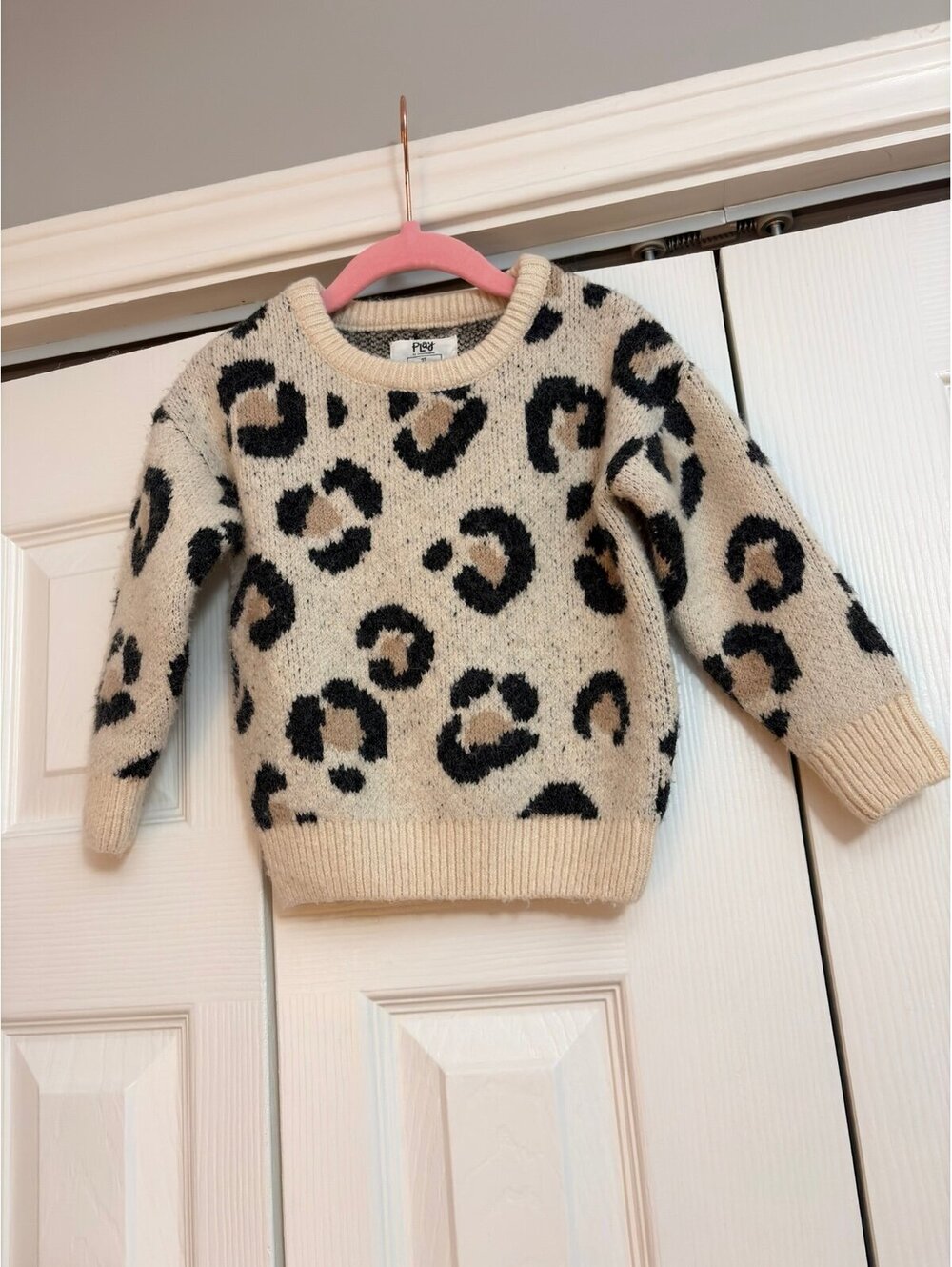 Little Sleepies Snowy Leopard Drop Shoulder Sweater 2T